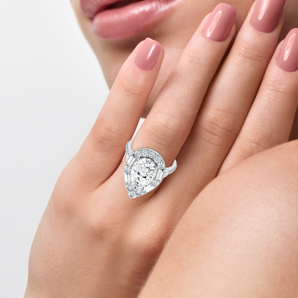 14K 6.82CT Certified Lab Grown Engagement Ring - Image 4