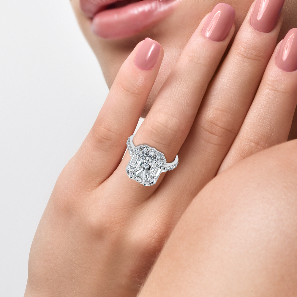 14K 4.20CT Certified Lab Grown Engagement Ring - Image 4