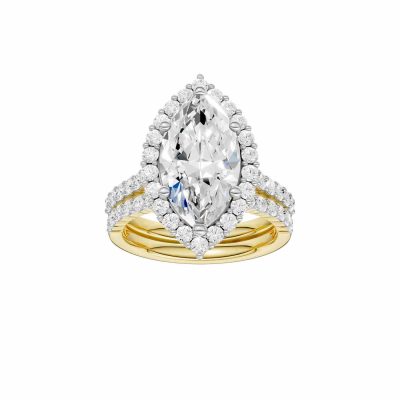 14K 5.00 CT Lab Grown Diamond Bridal Set