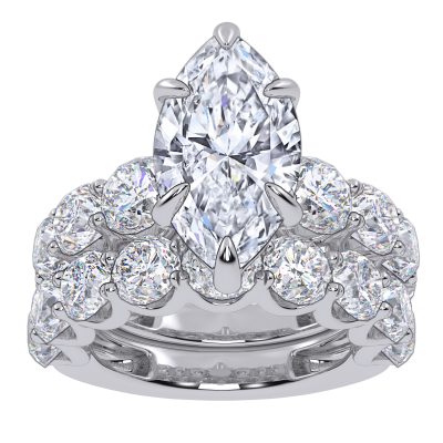 14K 10.00CT Certified Lab Grown Diamond Bridal Set