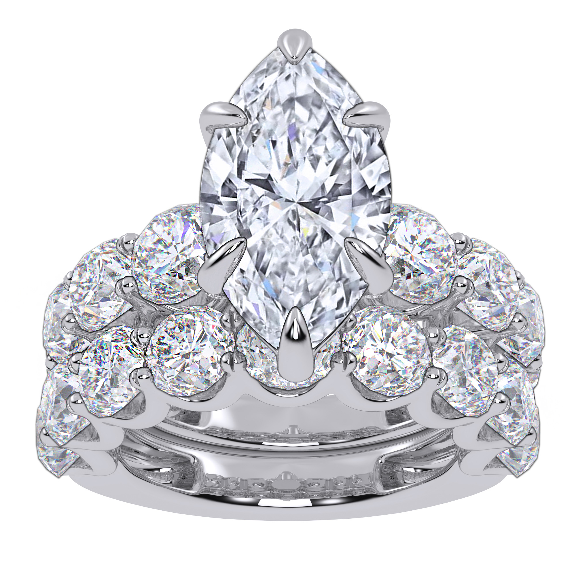 14K 10.00CT Certified Lab Grown Diamond Bridal Set