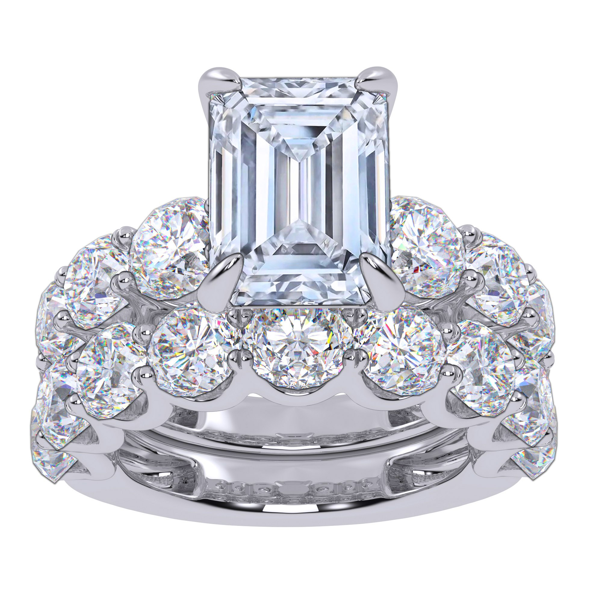 14K 10.00CT Certified Lab Grown Diamond Bridal Set