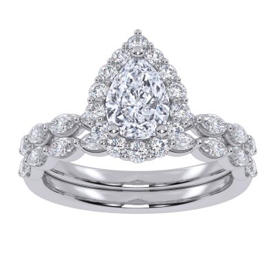 10K 1.25CT Certified Lab Grown Diamond Bridal Set