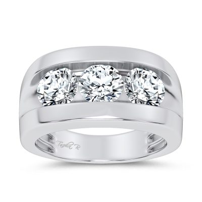14k 3.20CT Certified Lab Grown Mens Ring