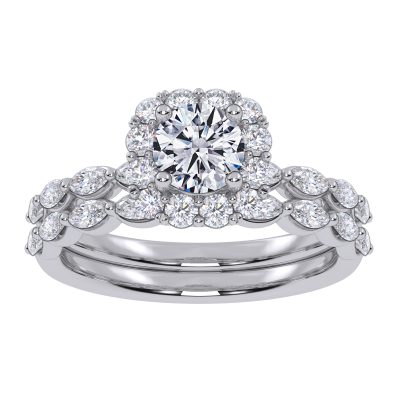 10K 1.25CT Certified Lab Grown Diamond Bridal Set
