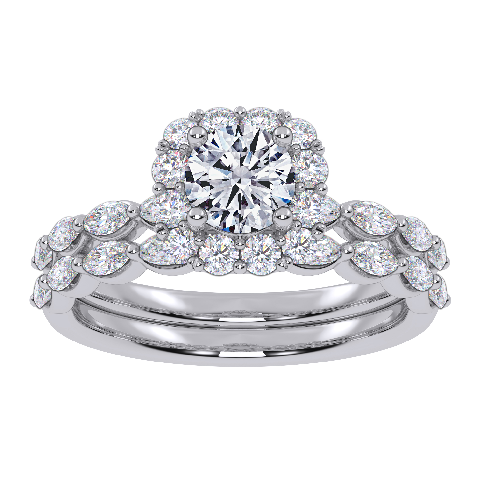 10K 1.25CT Certified Lab Grown Diamond Bridal Set