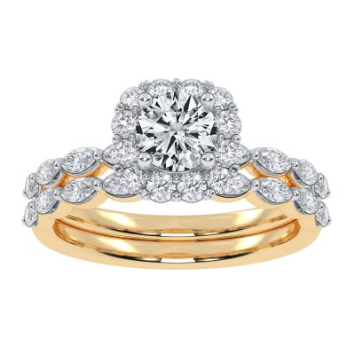 10K 1.25CT Certified Lab Grown Diamond Bridal Set