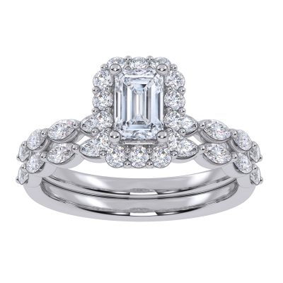 10K 1.25CT Certified Lab Grown Diamond Bridal Set