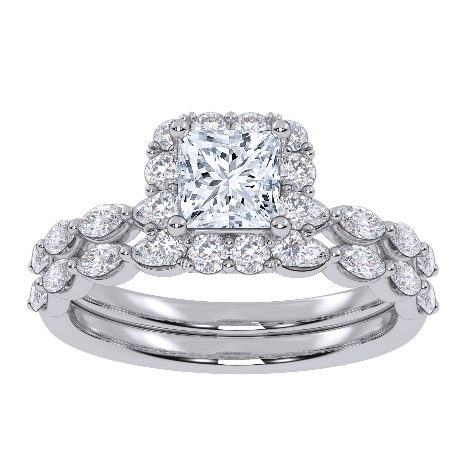 10K 1.25CT Certified Lab Grown Diamond Bridal Set