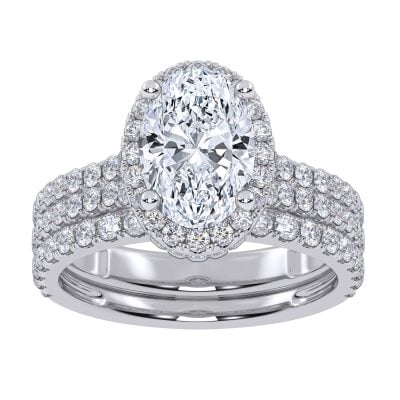 14K 2.54CT Certified Lab Grown Diamond Bridal Set