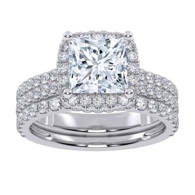14K 2.54CTCertified Lab Grown Diamond Bridal Set
