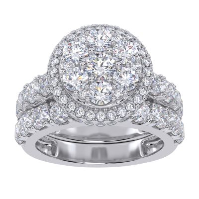 10K 3.00CT Certified Lab Grown Diamond Bridal Set