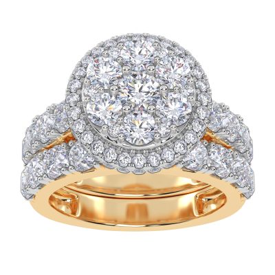 10K 3.00CT Certified Lab Grown Diamond Bridal Set