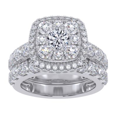10K 3.00CT Certified Lab Grown Diamond Bridal Set
