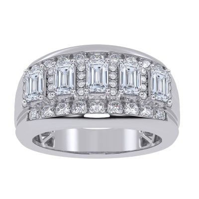 14K 3.50CT Certified Lab Grown Mens Band