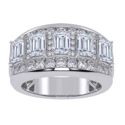 14K 5.00CT Certified Lab Grown Mens Band