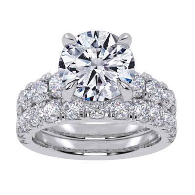 14K 5.04CT Certified Lab Grown Diamond Bridal Set