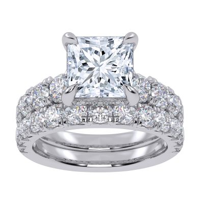 14K 5.04CT Certified Lab Grown Diamond Bridal Set