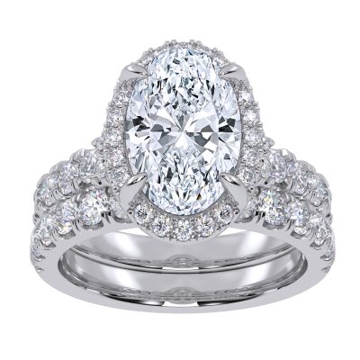 14K 4.53CT Certified Lab Grown Diamond Bridal Set