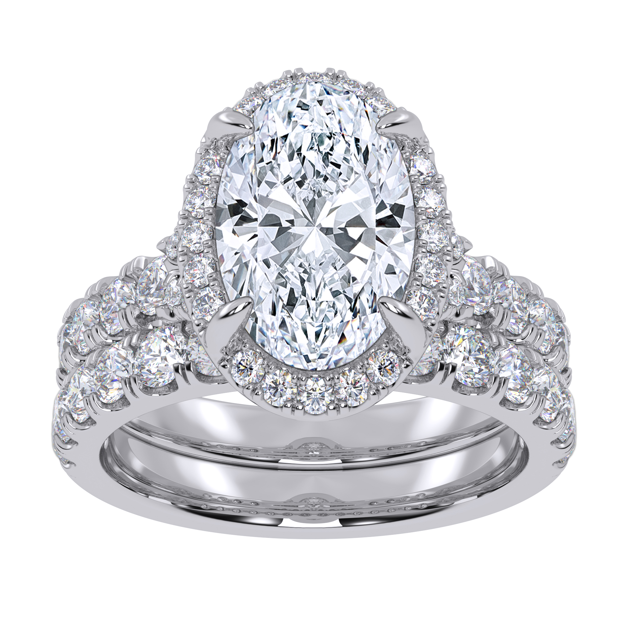 14K 4.53CT Certified Lab Grown Diamond Bridal Set