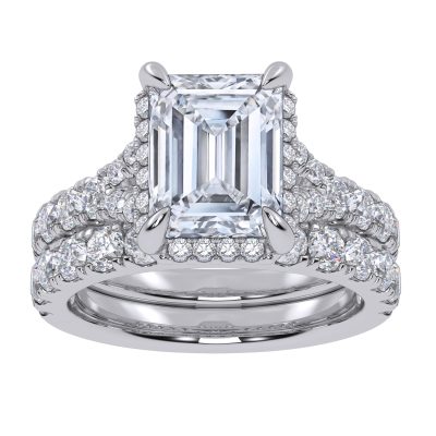 14K 4.53CT Certified Lab Grown Diamond Bridal Set