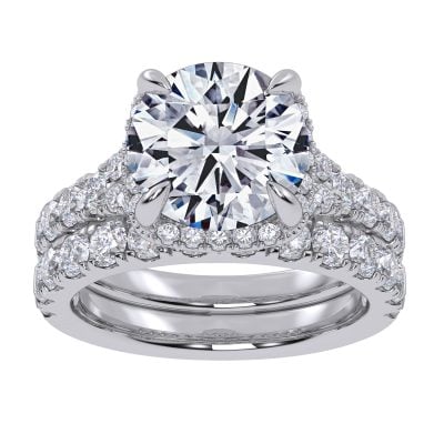 14K 4.53CT Certified Lab Grown Diamond Bridal Set