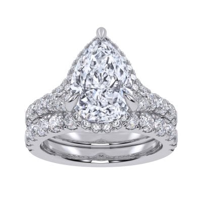 14K 4.53CT Certified Lab Grown Diamond Bridal Set