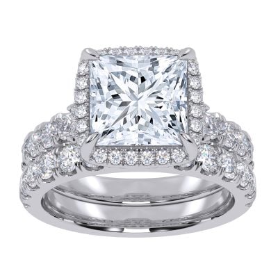 14K 4.53CT Certified Lab Grown Diamond Bridal Set