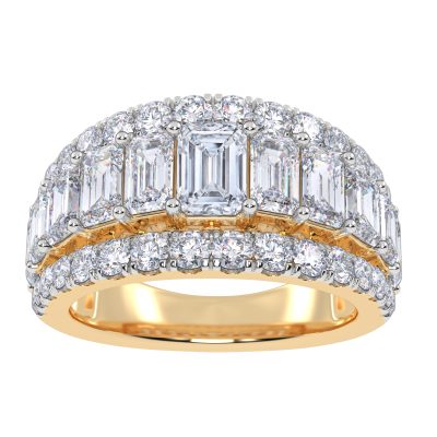 14K 4.00CT Certified Lab Grown Mens Band