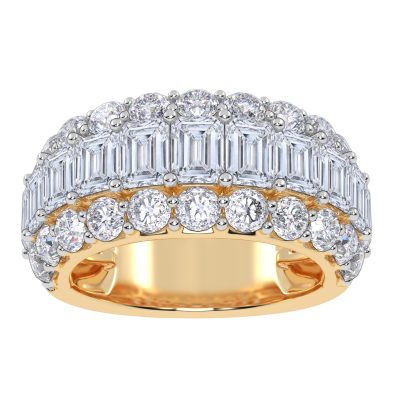 14K 5.00CT Certified Lab Grown Mens Band