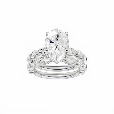 14K 6.00 CT Lab Grown Diamond Bridal Set