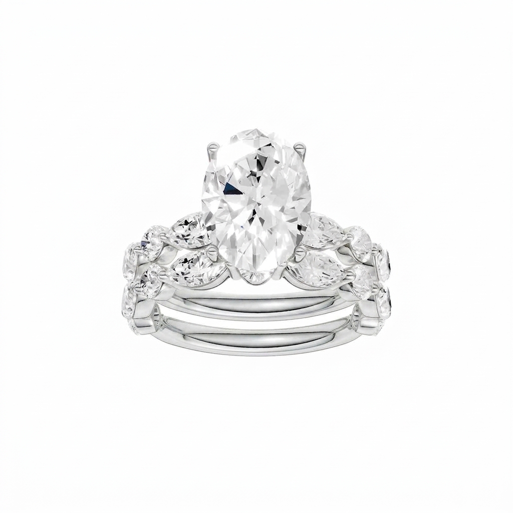 14K 6.00 CT Lab Grown Diamond Bridal Set