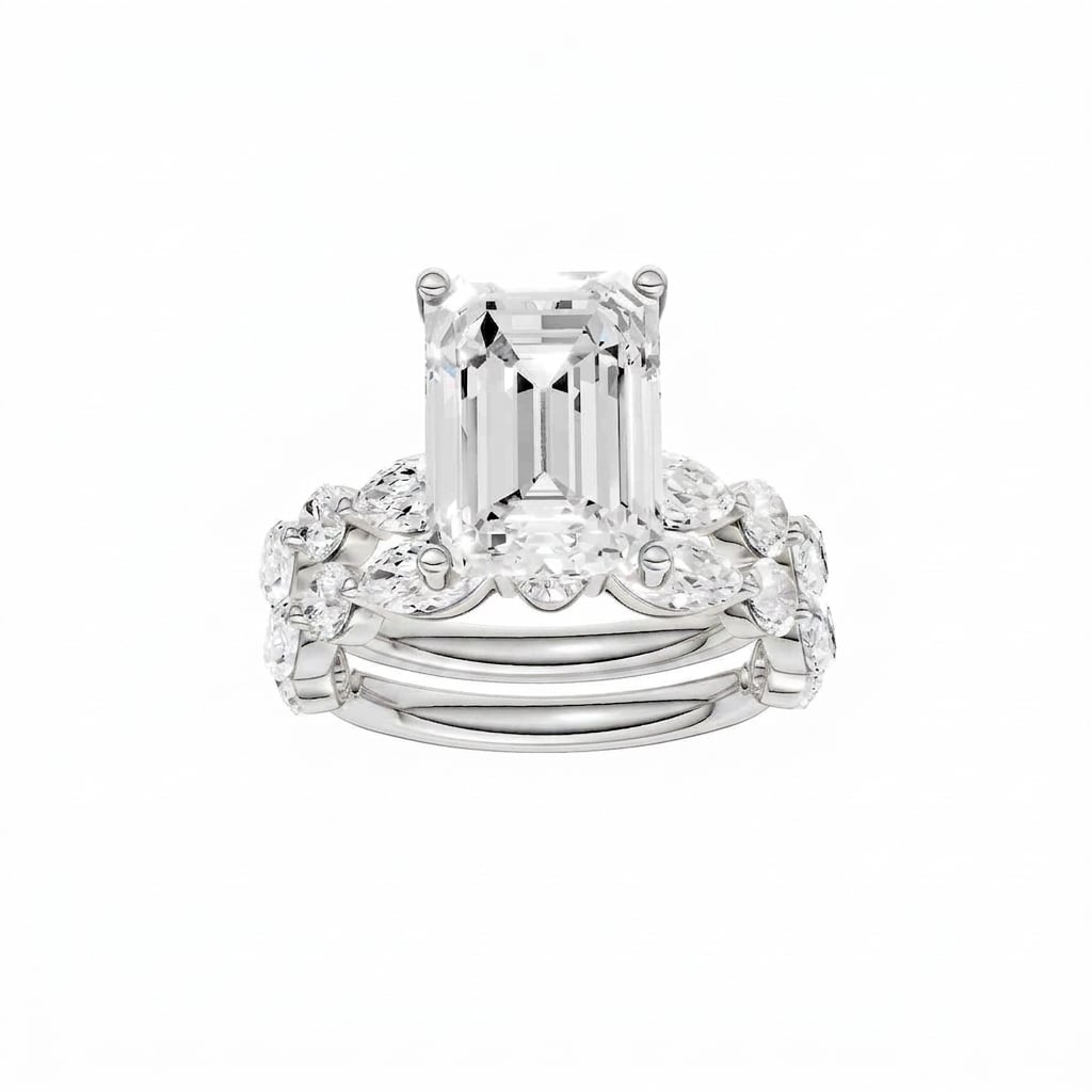 14K 6.00 CT Lab Grown Diamond Bridal Set
