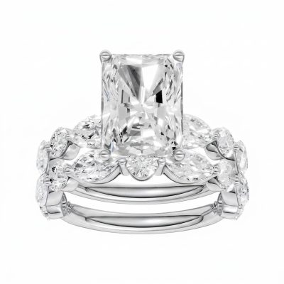 14K 5.00 CT Lab Grown Diamond Bridal Set