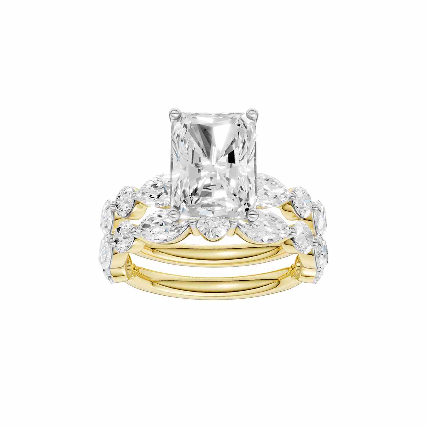 14K 5.00 CT Lab Grown Diamond Bridal Set