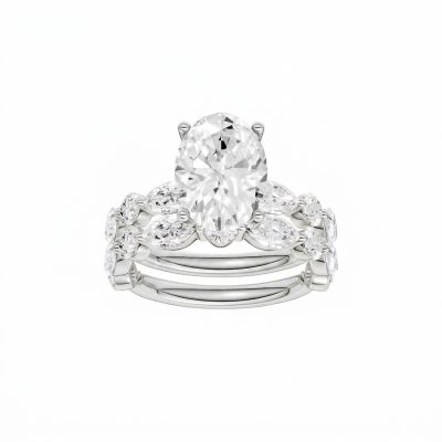 14K 5.00 CT Lab Grown Diamond Bridal Set