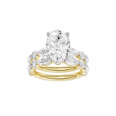 14K 5.00 CT Lab Grown Diamond Bridal Set