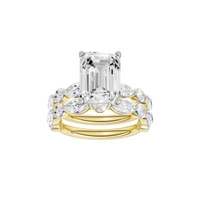 14K 5.00 CT Lab Grown Diamond Bridal Set
