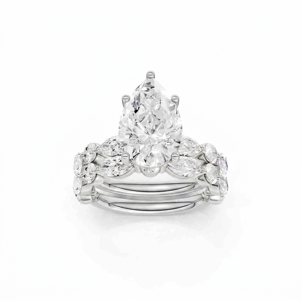 14K 5.00 CT Lab Grown Diamond Bridal Set