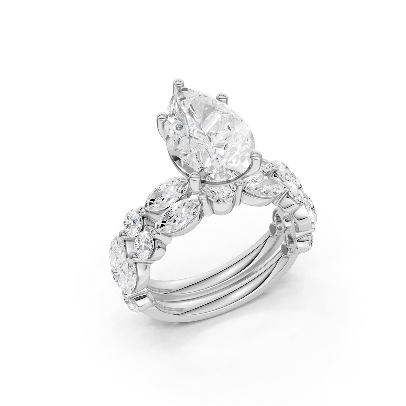 14K 5.00 CT Lab Grown Diamond Bridal Set - Image 4