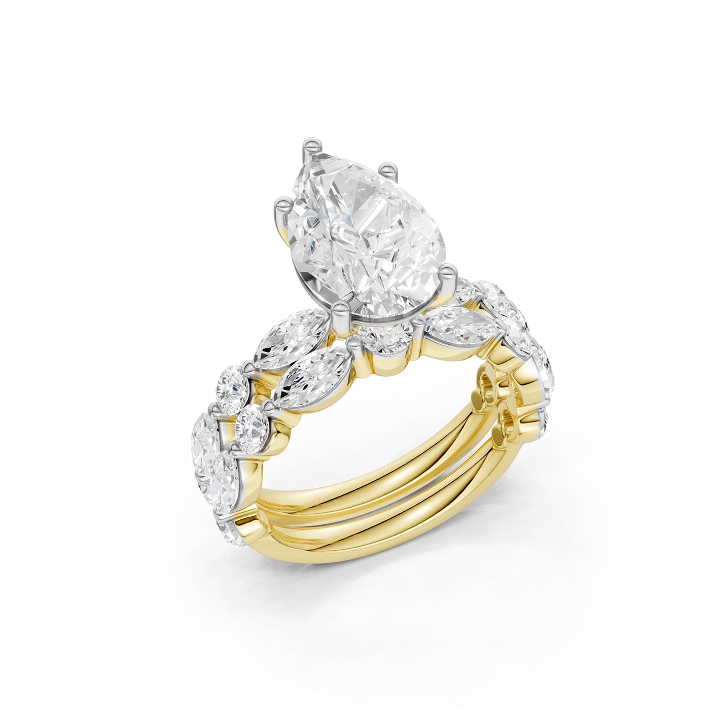 14K 5.00 CT Lab Grown Diamond Bridal Set - Image 3