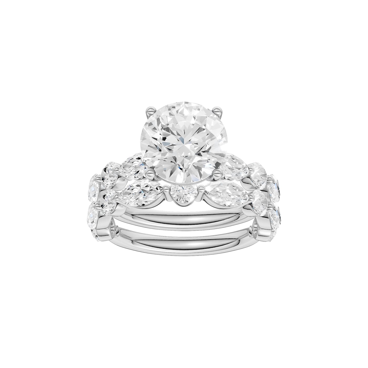 14K 5.00 CT Lab Grown Diamond Bridal Set