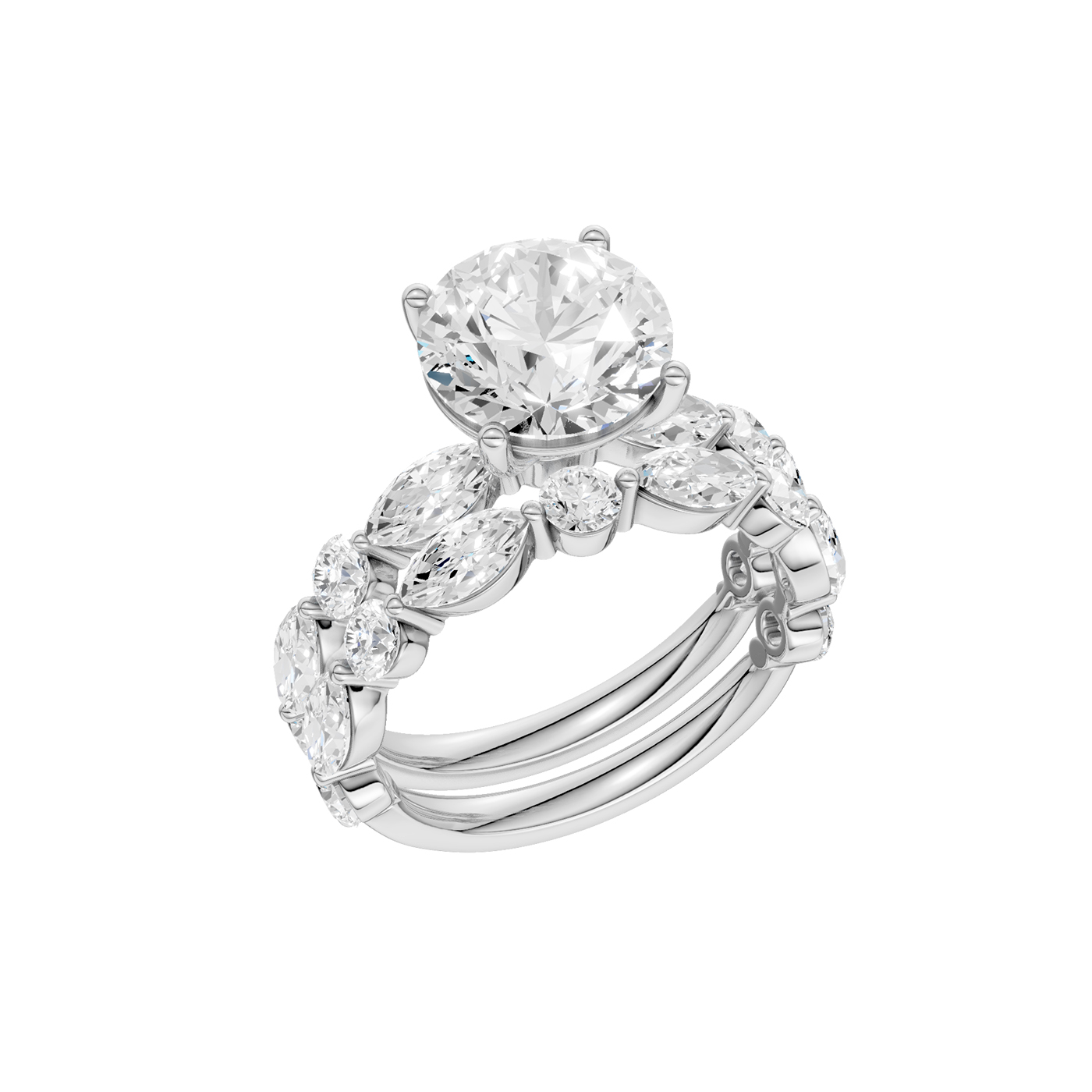14K 5.00 CT Lab Grown Diamond Bridal Set - Image 2