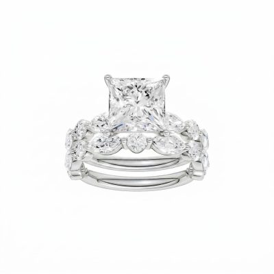 14K 5.00 CT Lab Grown Diamond Bridal Set