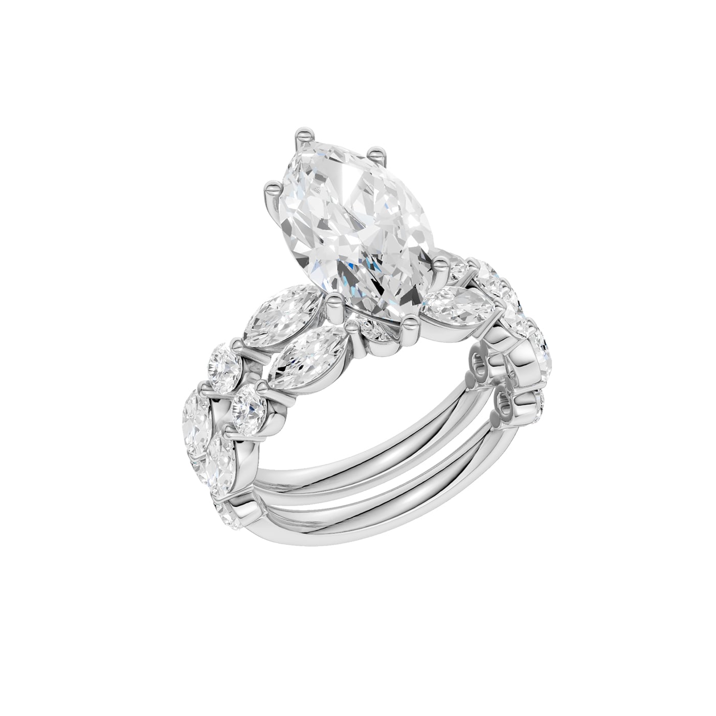 14K 5.00 CT Lab Grown Diamond Bridal Set - Image 2