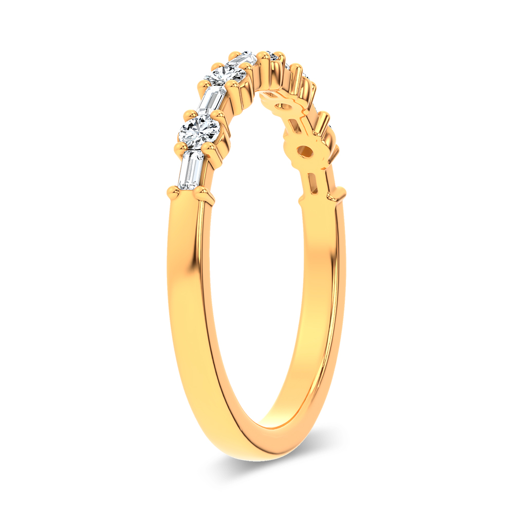 14K 0.25CT Certified Lab Grown Fancy Band - Image 2