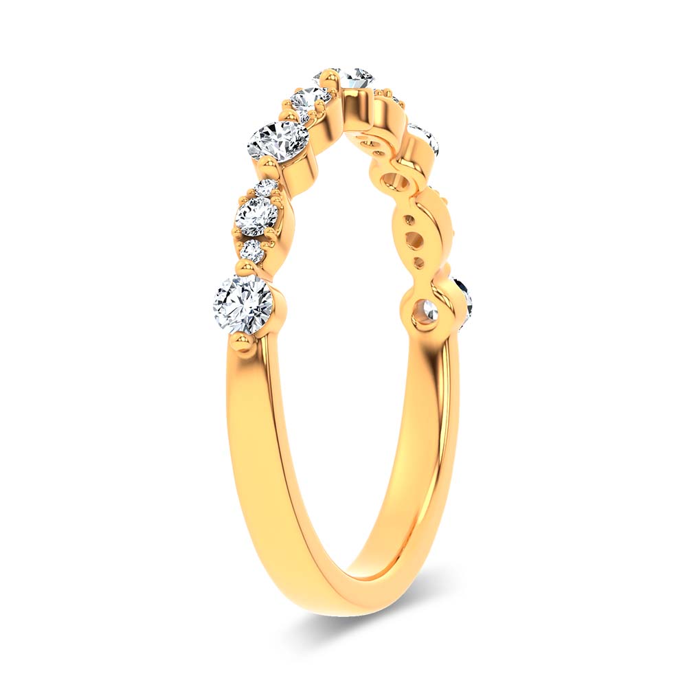 14K 0.25CT Certified Lab Grown Fancy Band - Image 2
