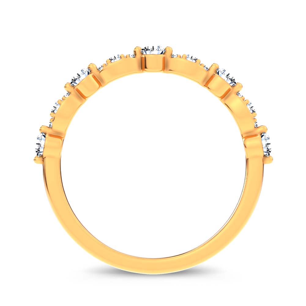 14K 0.25CT Certified Lab Grown Fancy Band - Image 3