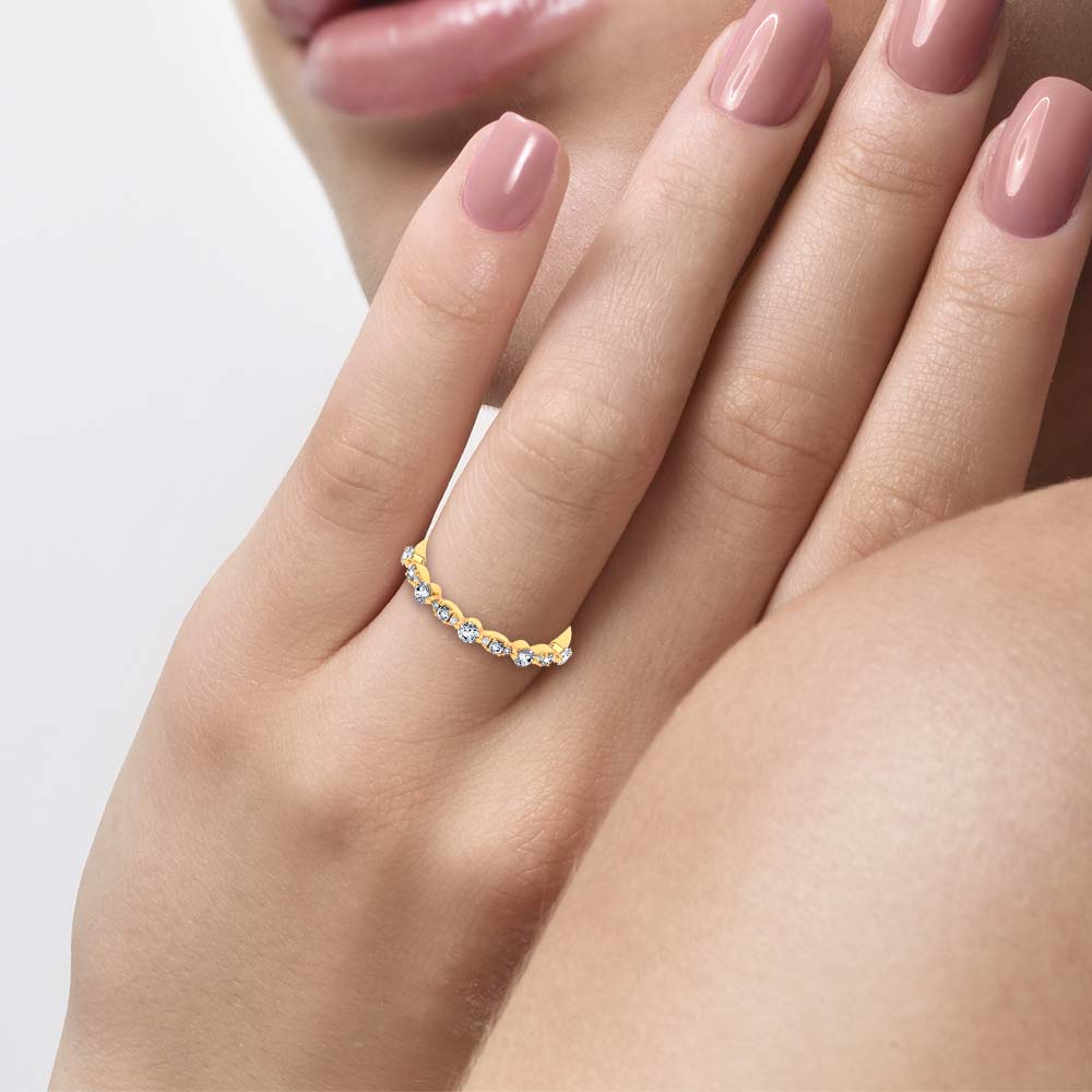 14K 0.25CT Certified Lab Grown Fancy Band - Image 4