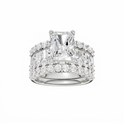 14K 5.00 CT Lab Grown Diamond Bridal Set
